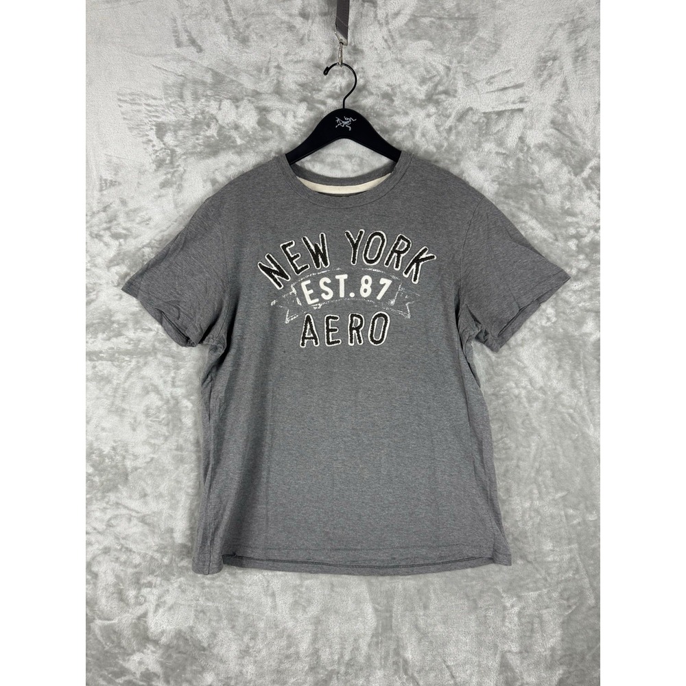 Vintage Aeropostale T-Shirt Spell Out Logo Embroidered Mens Large Y2K New‎ York - Picture 3 of 15